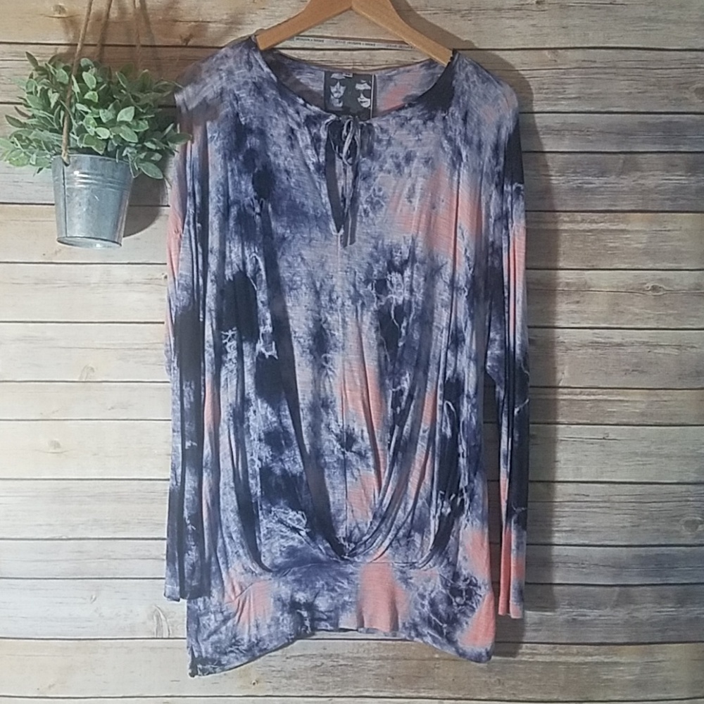 Young Fabulous & Broke Tie Dye Long Sleeve Blouse